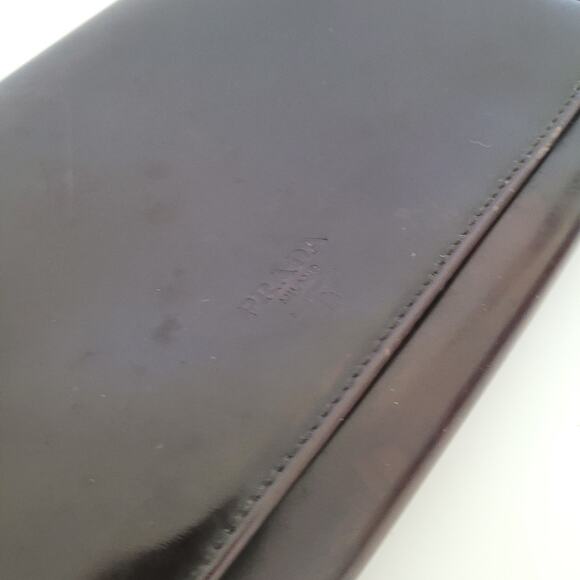 PRADA Foglio In Pelle Spazzolato Cordovan Leather Logo Wallet Envelope Large Box - Picture 15 of 15